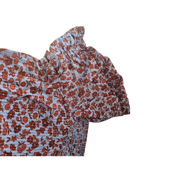 Madewell Button-Front Smocked Back Top - Size 8 - Picture 7 of 12